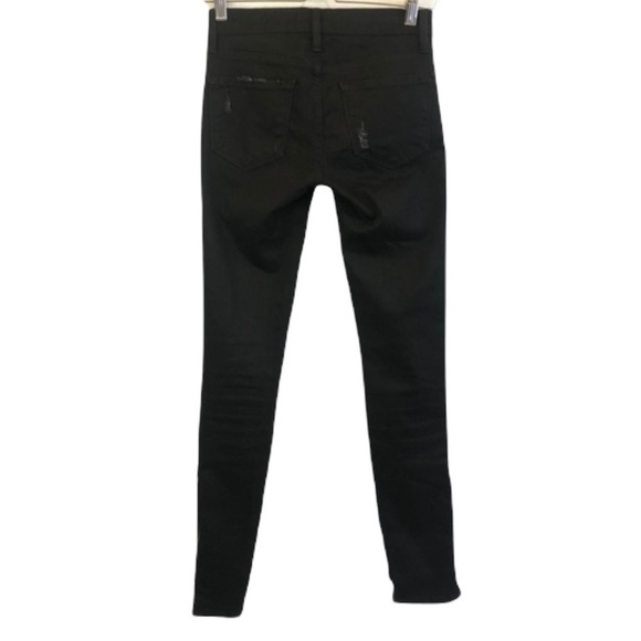 Frame Denim Le Skinny De Jeanne Black Gold Zipper Legs 24 - Picture 12 of 13